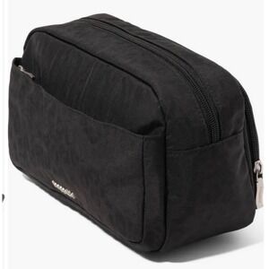 Baggallini Black Emboss Cheetah Cosmetic Bag Case